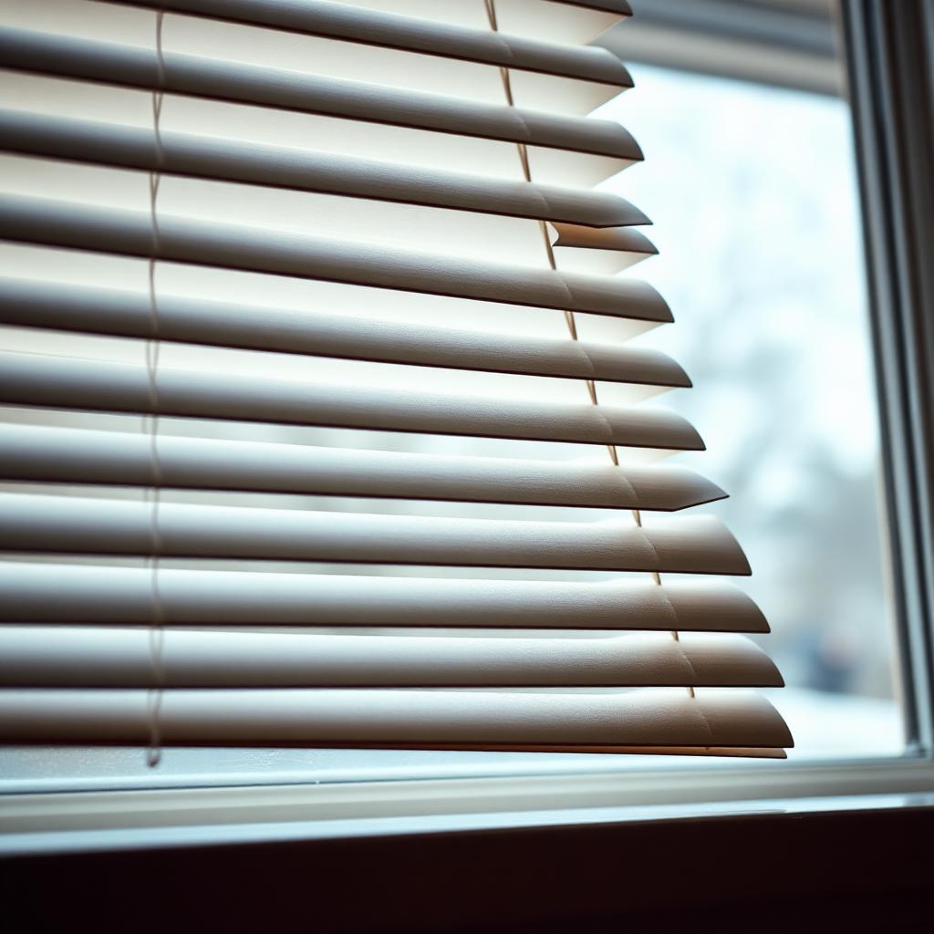 Jammed venetian blind stuck at an awkward angle